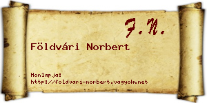 Földvári Norbert névjegykártya