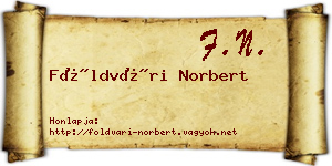 Földvári Norbert névjegykártya