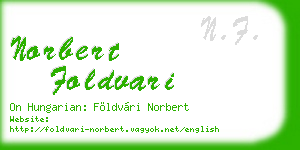 norbert foldvari business card